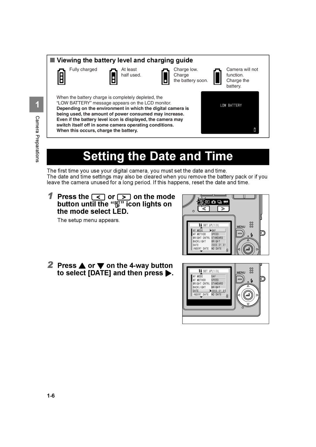 Kyocera SL300RT manual Setting the Date and Time, Viewing the battery level and charging guide 