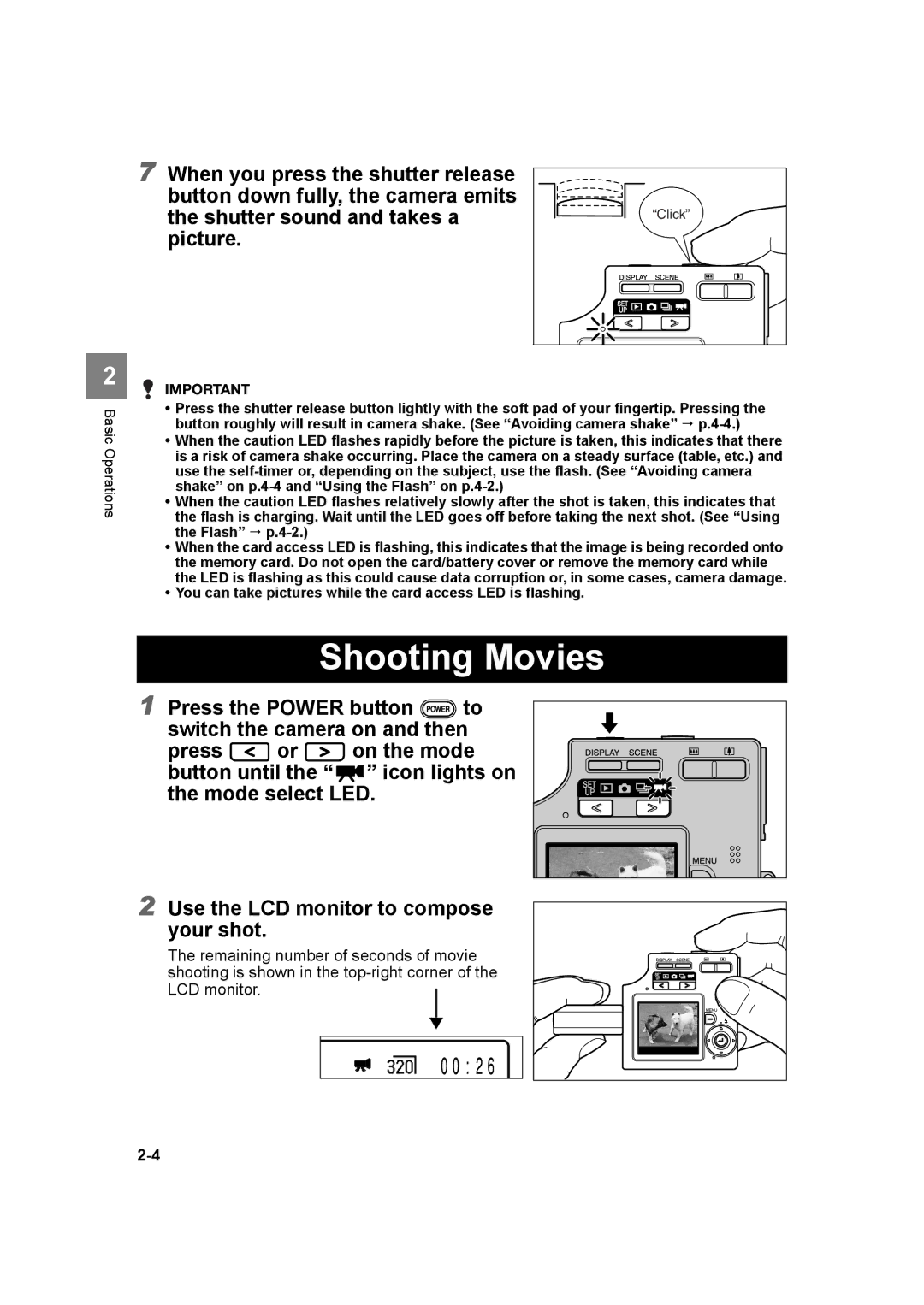 Kyocera SL300RT manual Shooting Movies 