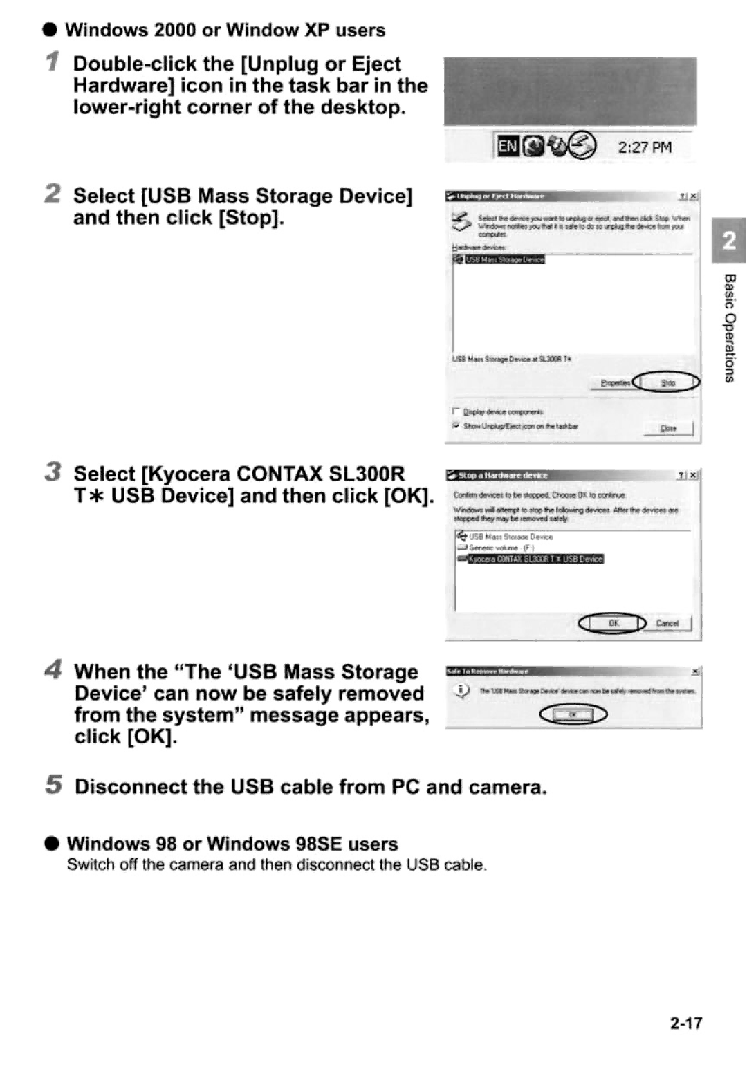 Kyocera SL300RT manual 