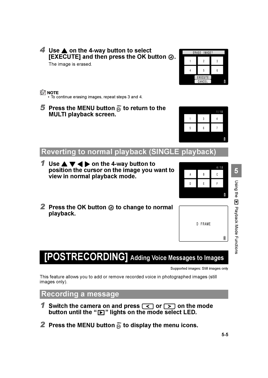 Kyocera SL300RT manual Reverting to normal playback Single playback, Recording a message 