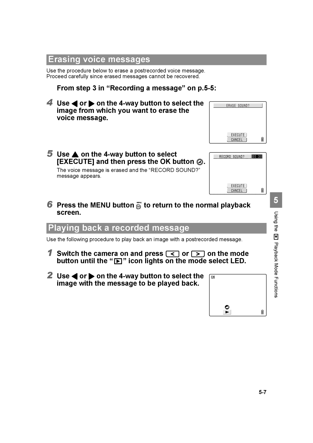 Kyocera SL300RT manual Erasing voice messages, Playing back a recorded message 