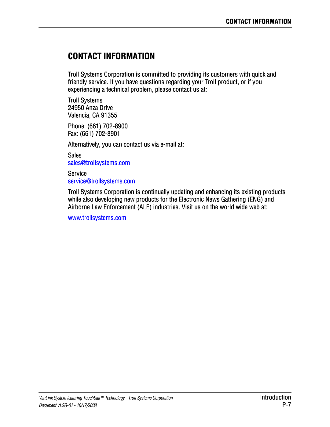 Kyocera VLSG-01 manual Contact Information 