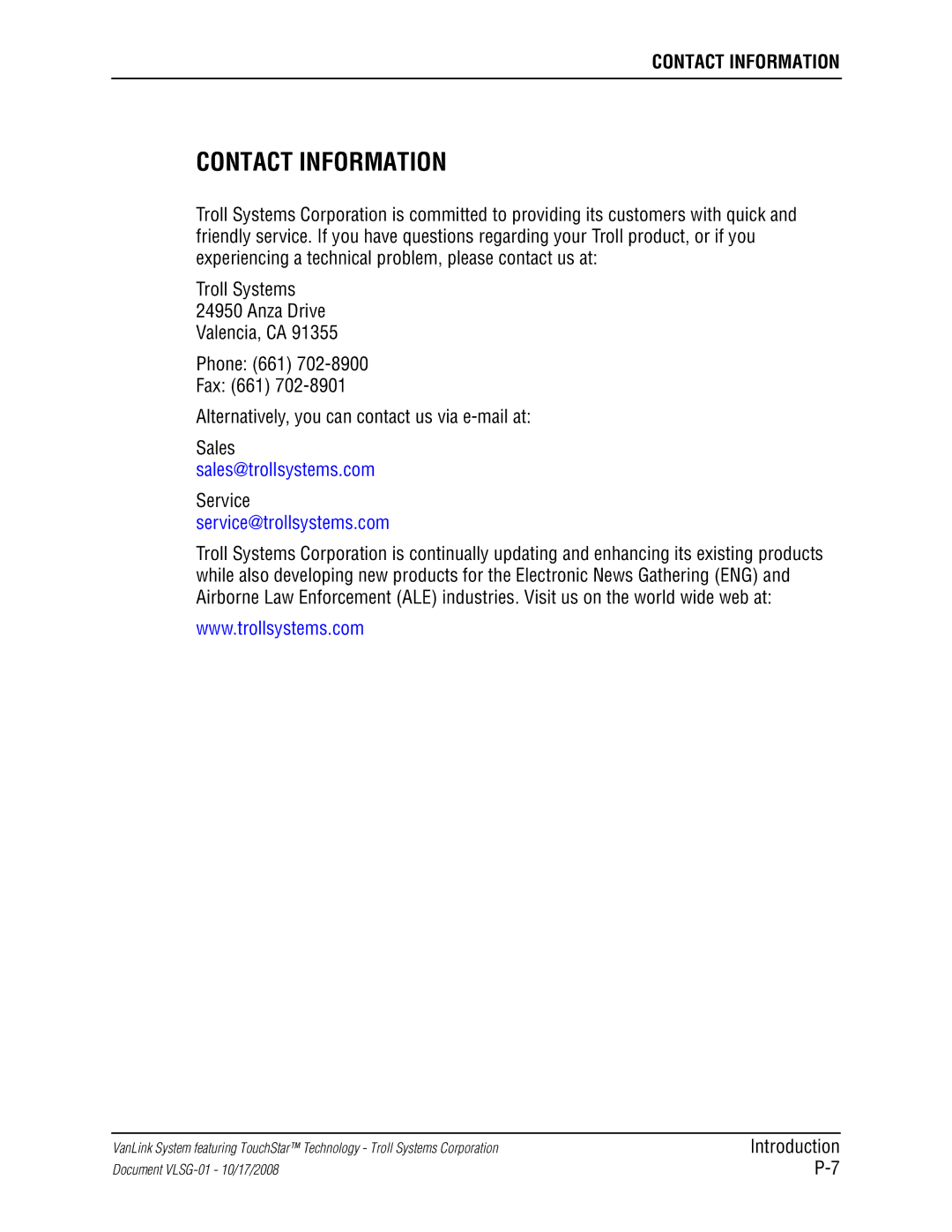 Kyocera VLSG-01 manual Contact Information 