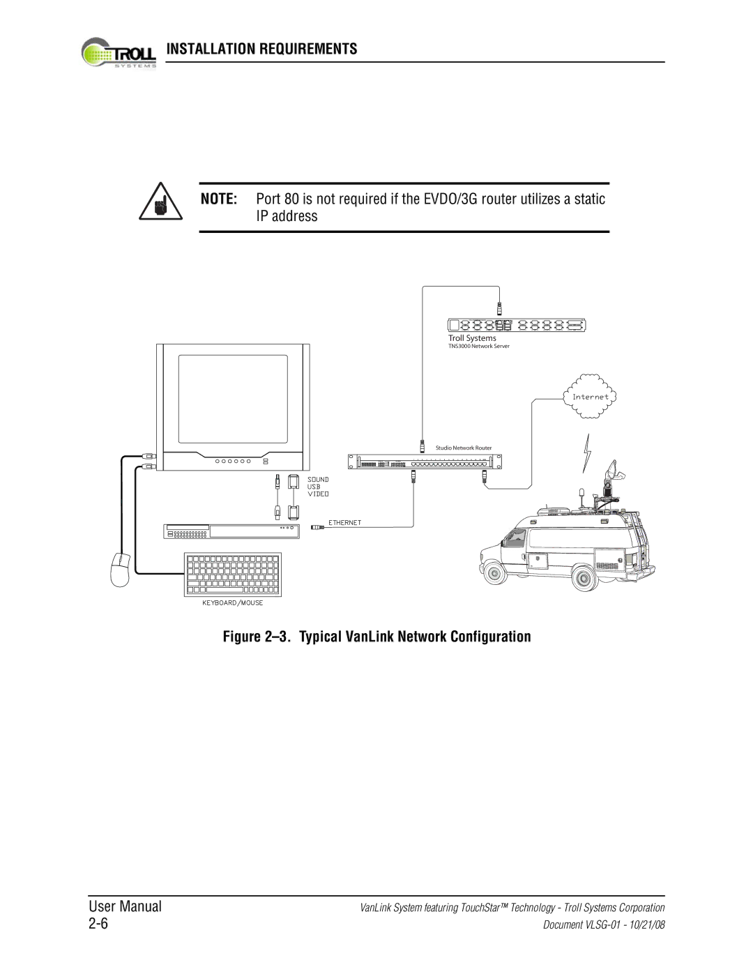 Kyocera VLSG-01 manual Typical VanLink Network Configuration 