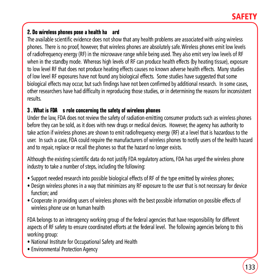 Kyocera VM1450 manual 133, Do wireless phones pose a health hazard? 