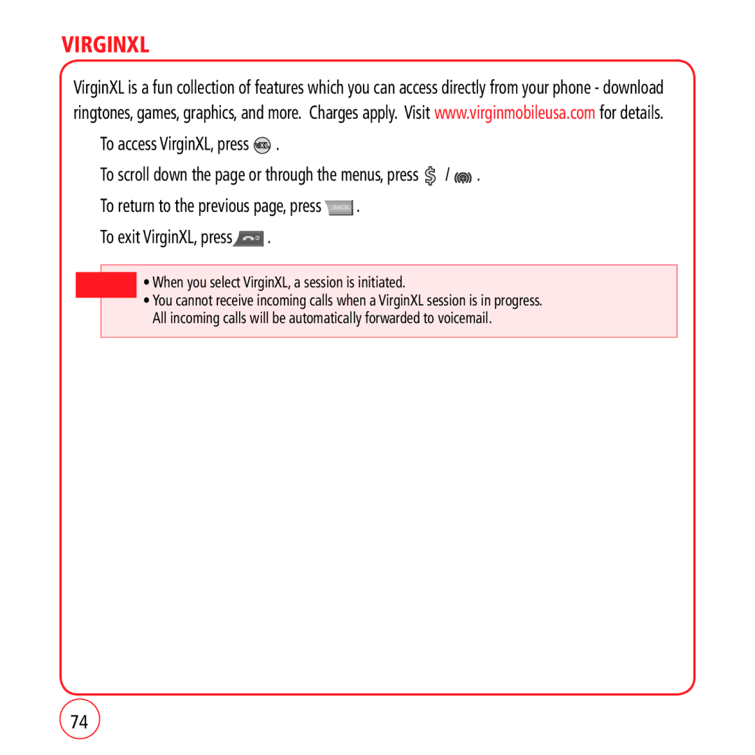 Kyocera VM1450 manual When you select VirginXL, a session is initiated 