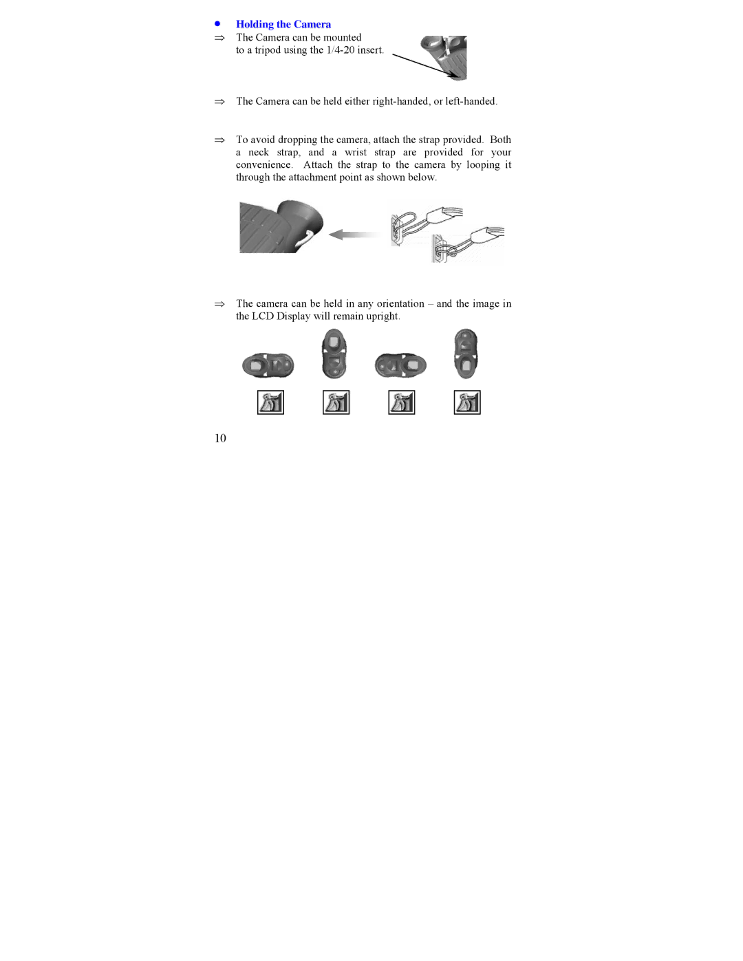 L-3 Communications X200xp manual Holding the Camera 