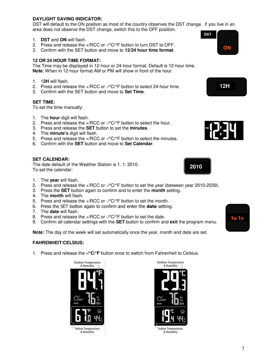 La Crosse Technology 308-145B manual 12H, Daylight Saving Indicator 