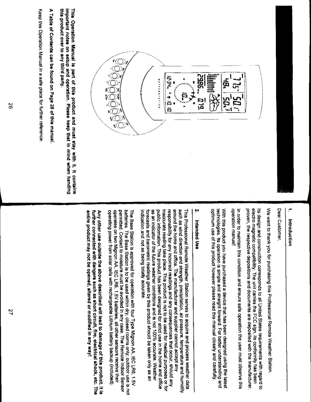 La Crosse Technology Professional Remote Weather Station manual 