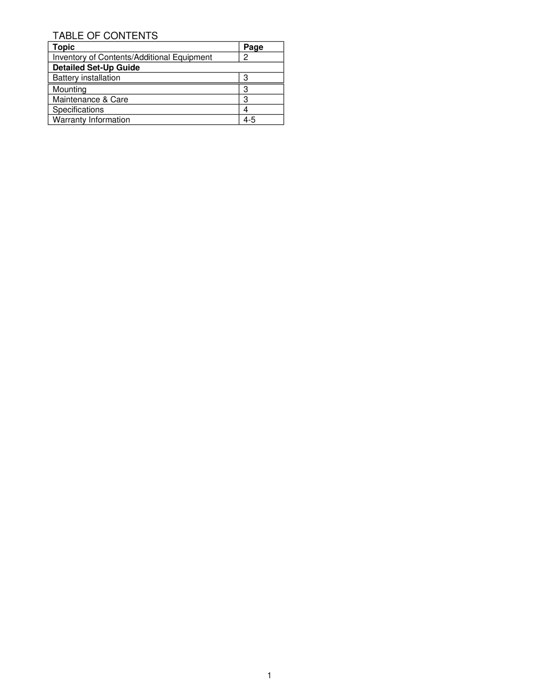 La Crosse Technology TX8U instruction manual Table of Contents 