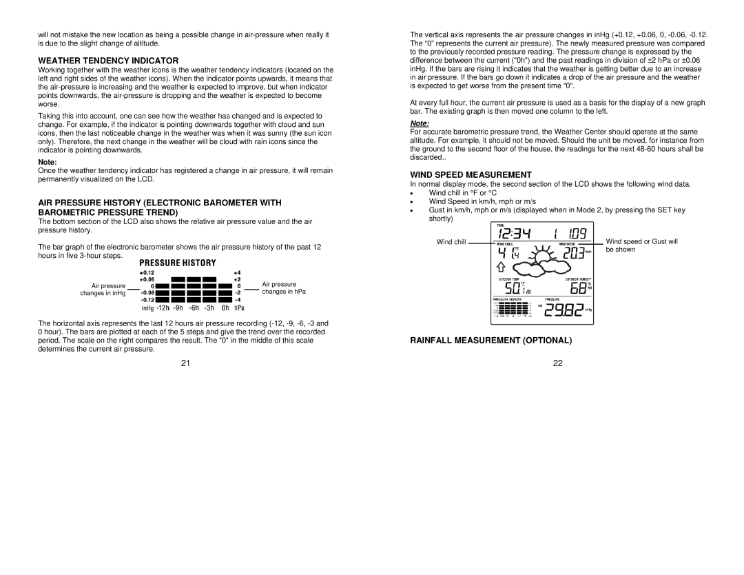 La Crosse Technology WS- 1912 Weather Tendency Indicator, Wind Speed Measurement, Rainfall Measurement Optional 