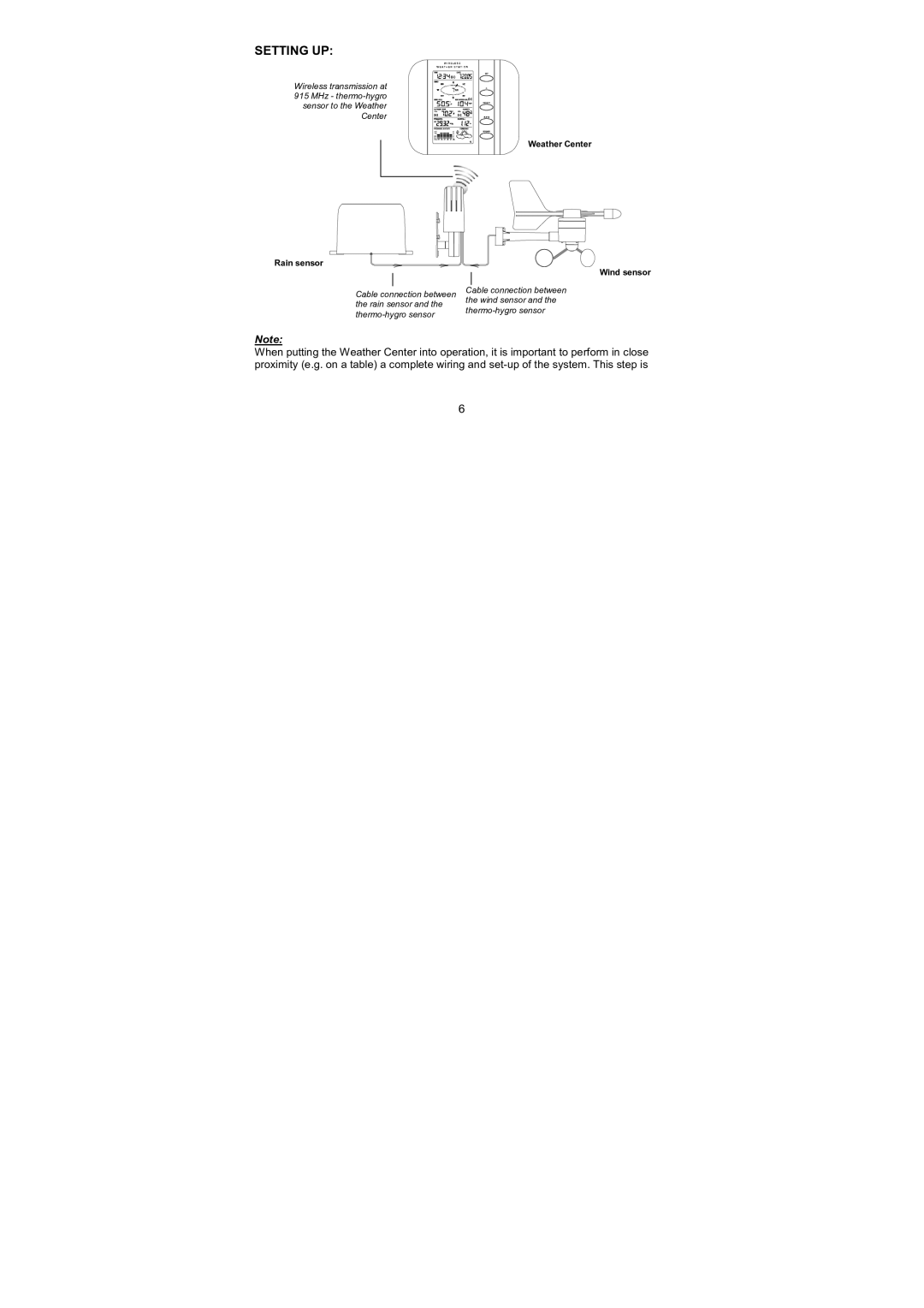 La Crosse Technology WS-1610TWC-IT quick setup manual Setting UP 