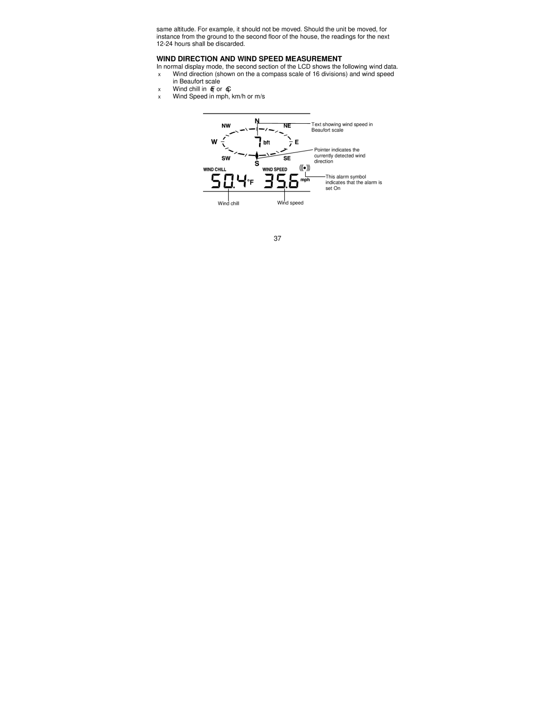 La Crosse Technology WS-1612 operation manual Wind Direction and Wind Speed Measurement 