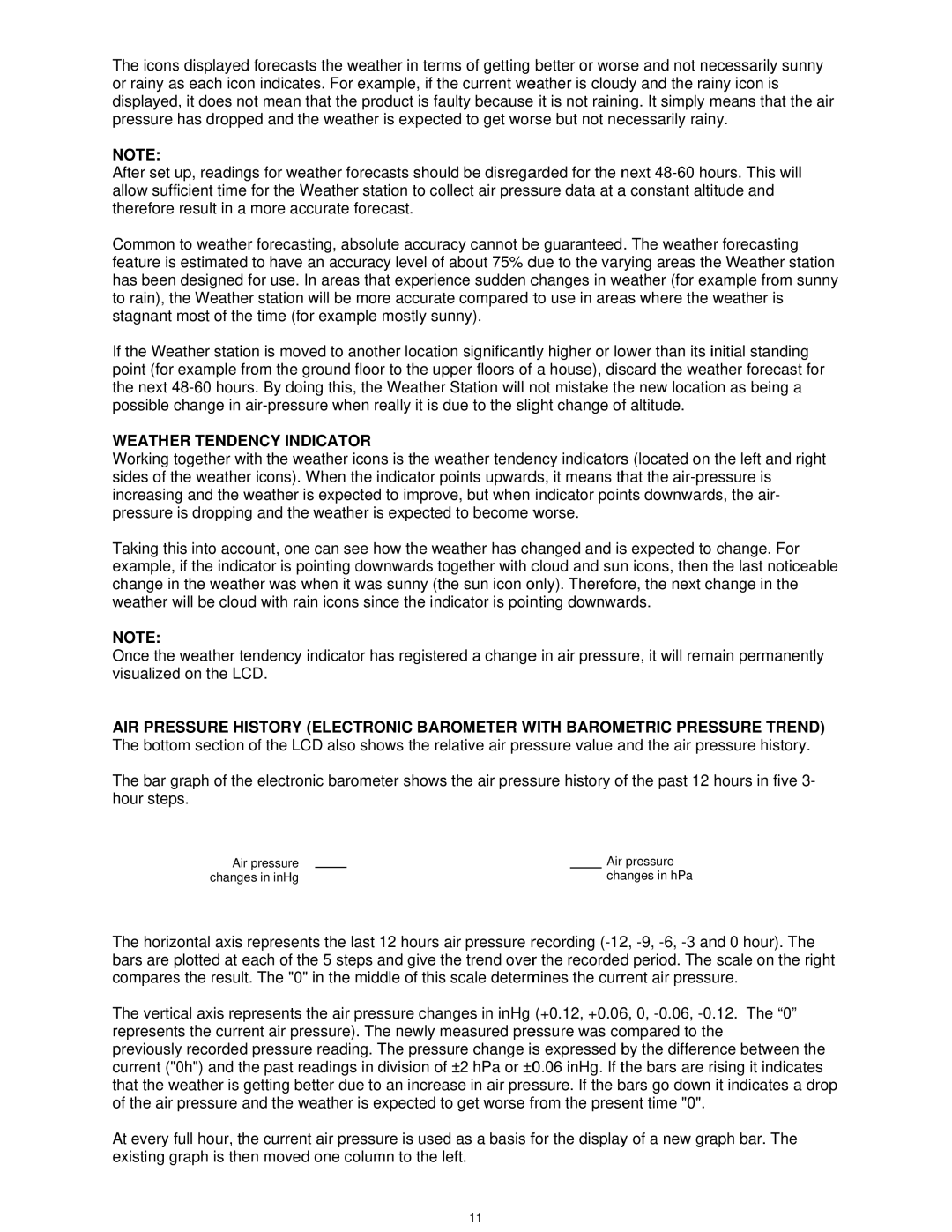 La Crosse Technology WS-1913U-IT manual Weather Tendency Indicator 