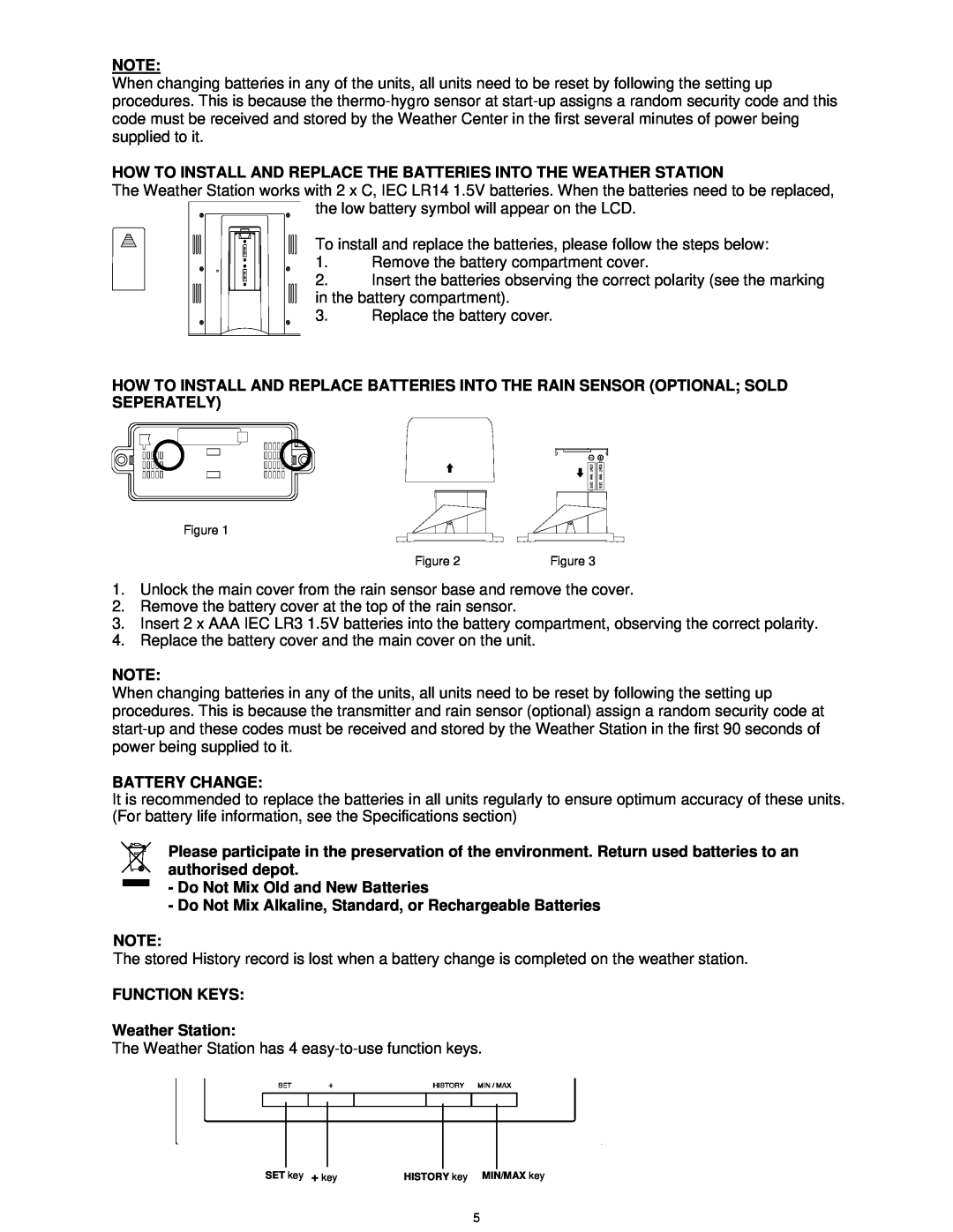 La Crosse Technology WS-1913U-IT manual How To Install And Replace The Batteries Into The Weather Station, Battery Change 