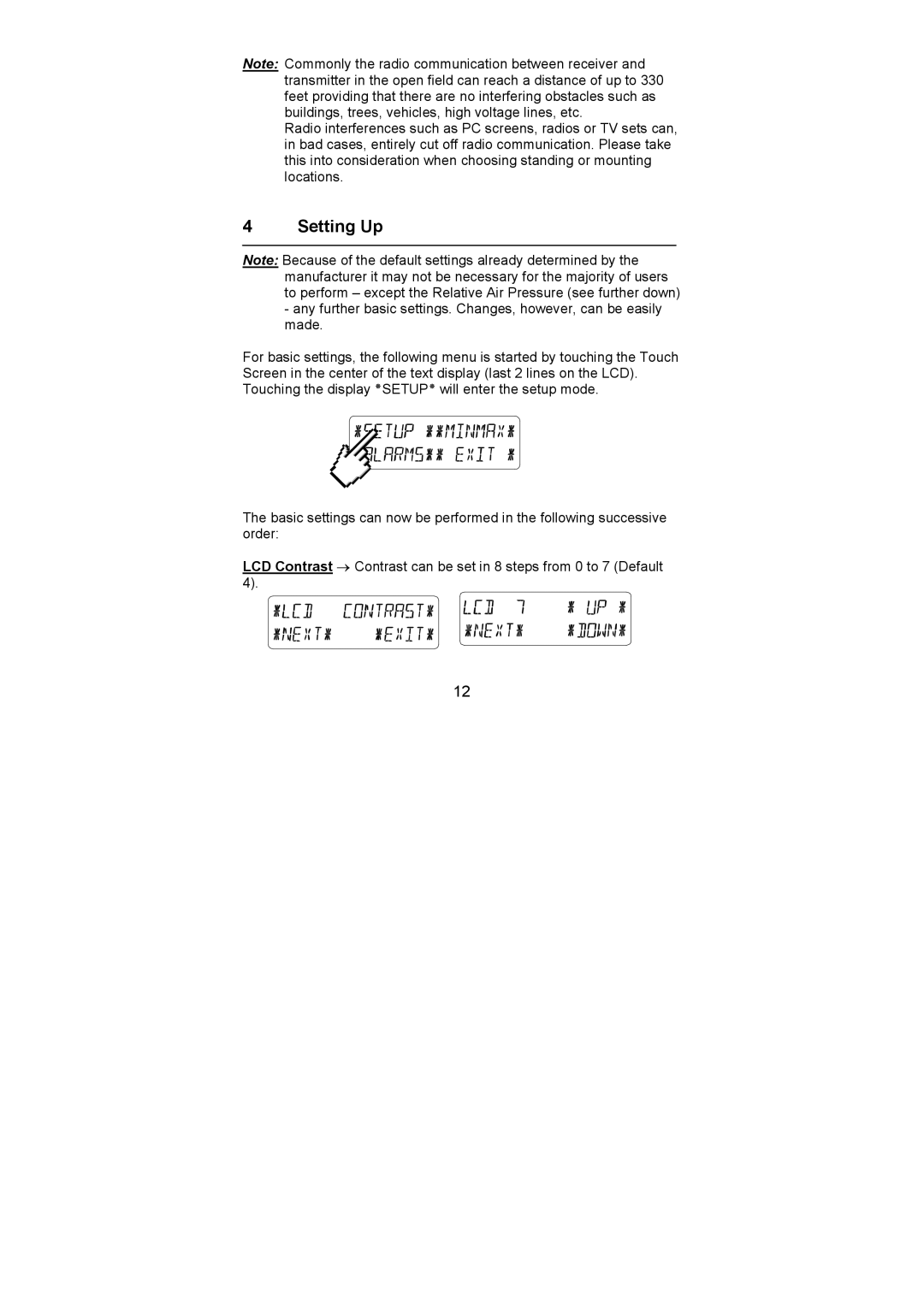 La Crosse Technology WS-3512 operation manual Setting Up 