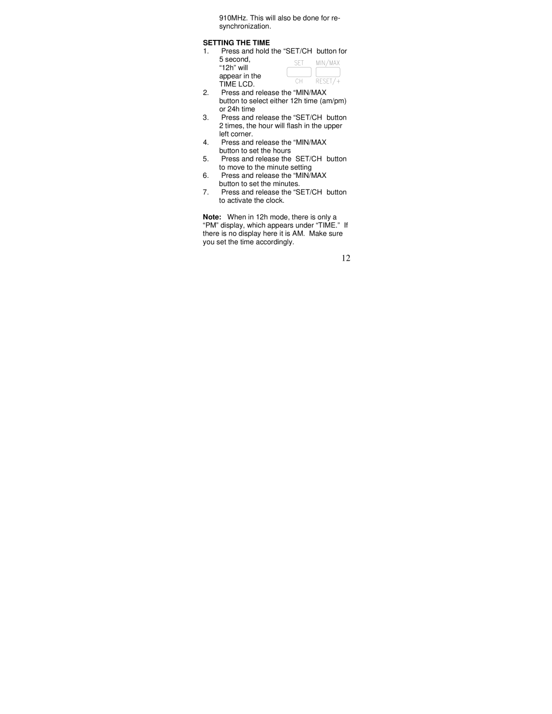 La Crosse Technology WS-7013U-IT instruction manual Setting the Time 