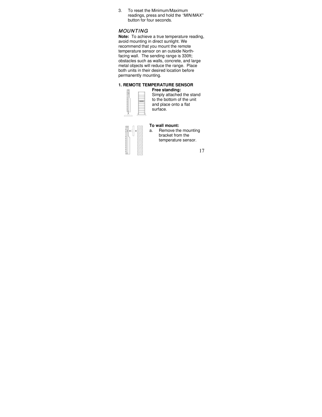 La Crosse Technology WS-7013U-IT instruction manual Mounting, To wall mount 