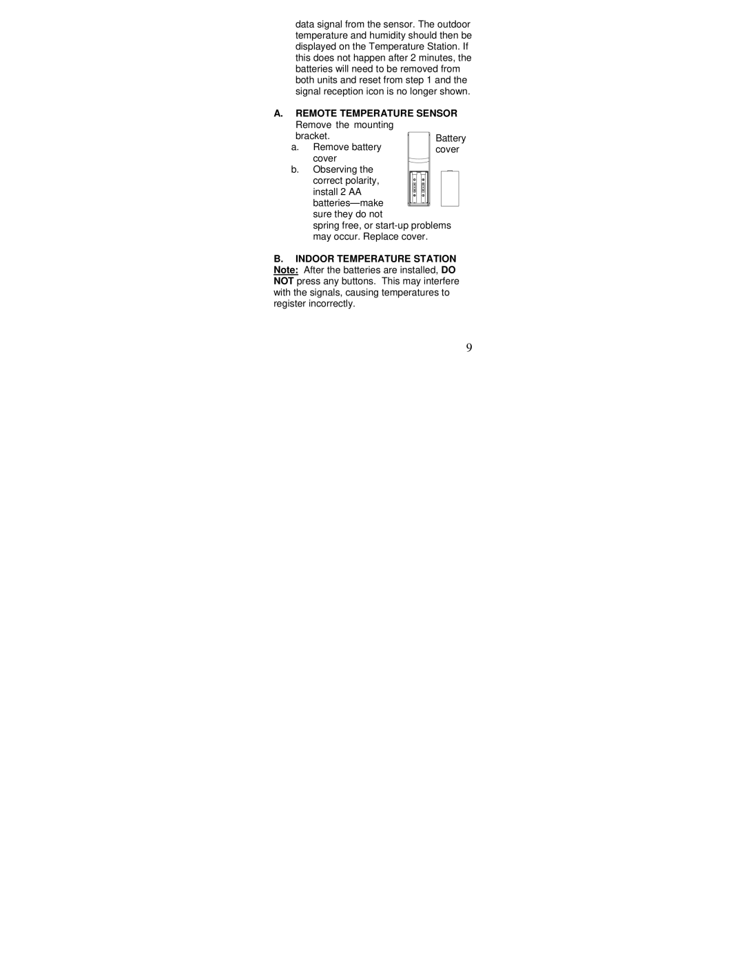 La Crosse Technology WS-7013U-IT instruction manual Remote Temperature Sensor Remove the mounting 