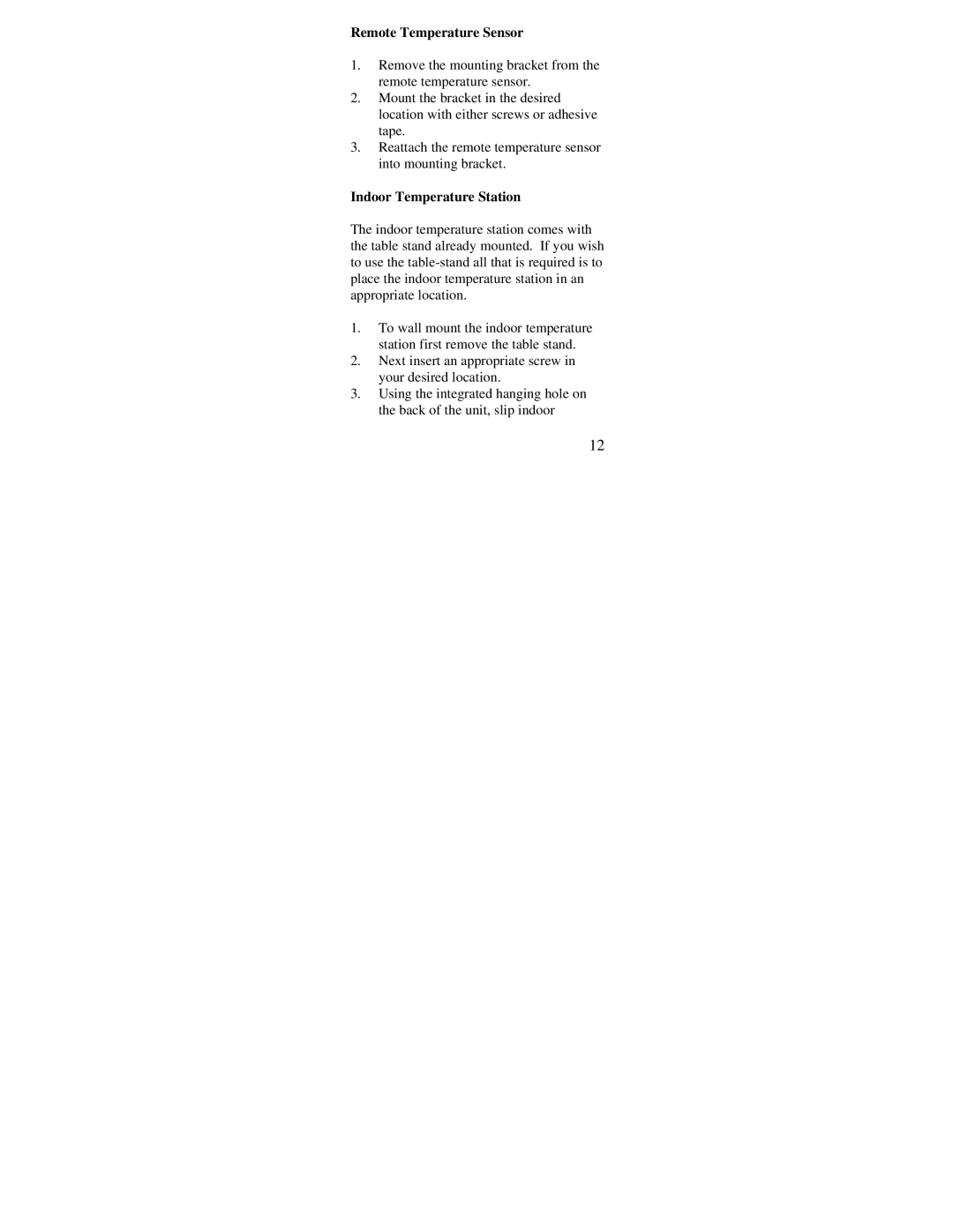 La Crosse Technology WS-7034U instruction manual Remote Temperature Sensor, Indoor Temperature Station 