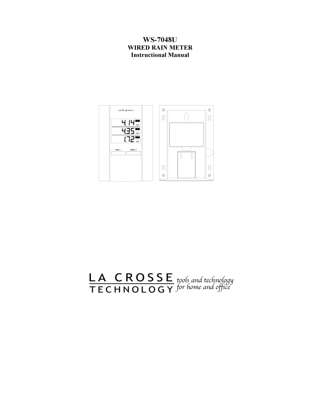 La Crosse Technology WS-7048U manual Instructional Manual 