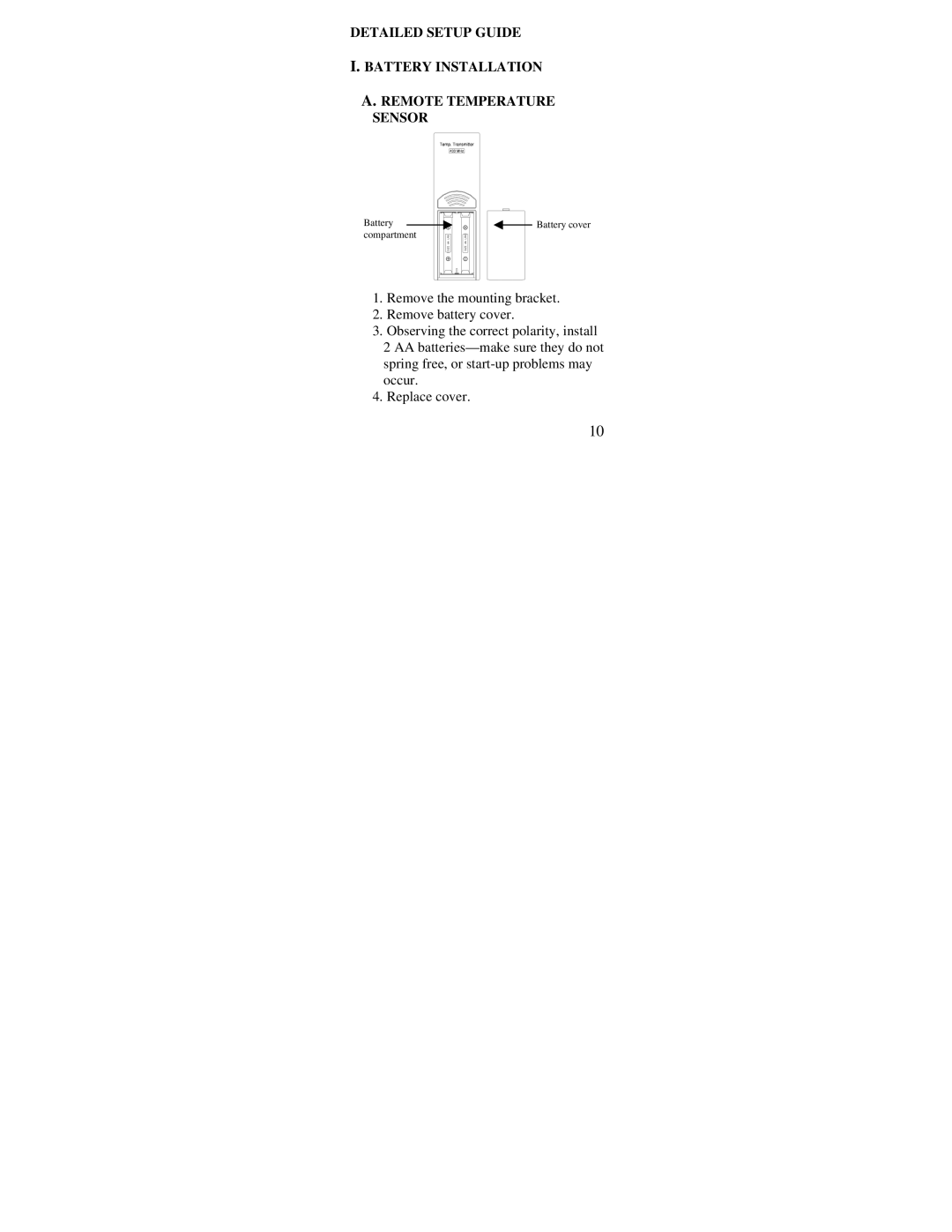 La Crosse Technology WS-7136U instruction manual Battery 