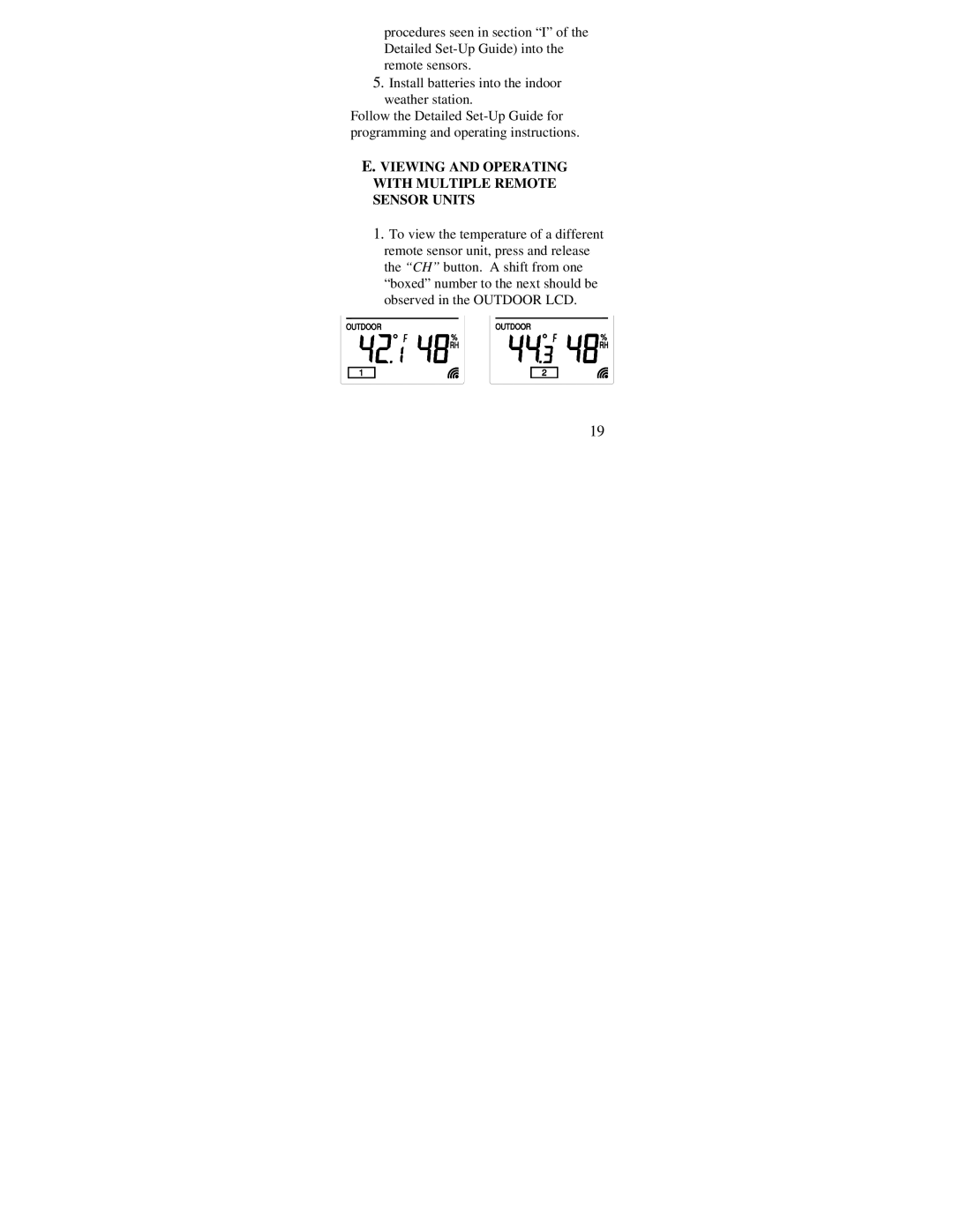 La Crosse Technology WS-7213U instruction manual Viewing and Operating With Multiple Remote Sensor Units 