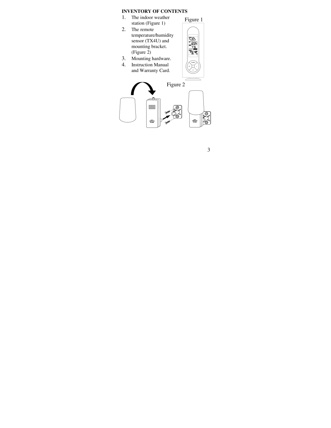 La Crosse Technology WS-7213U instruction manual Inventory of Contents 