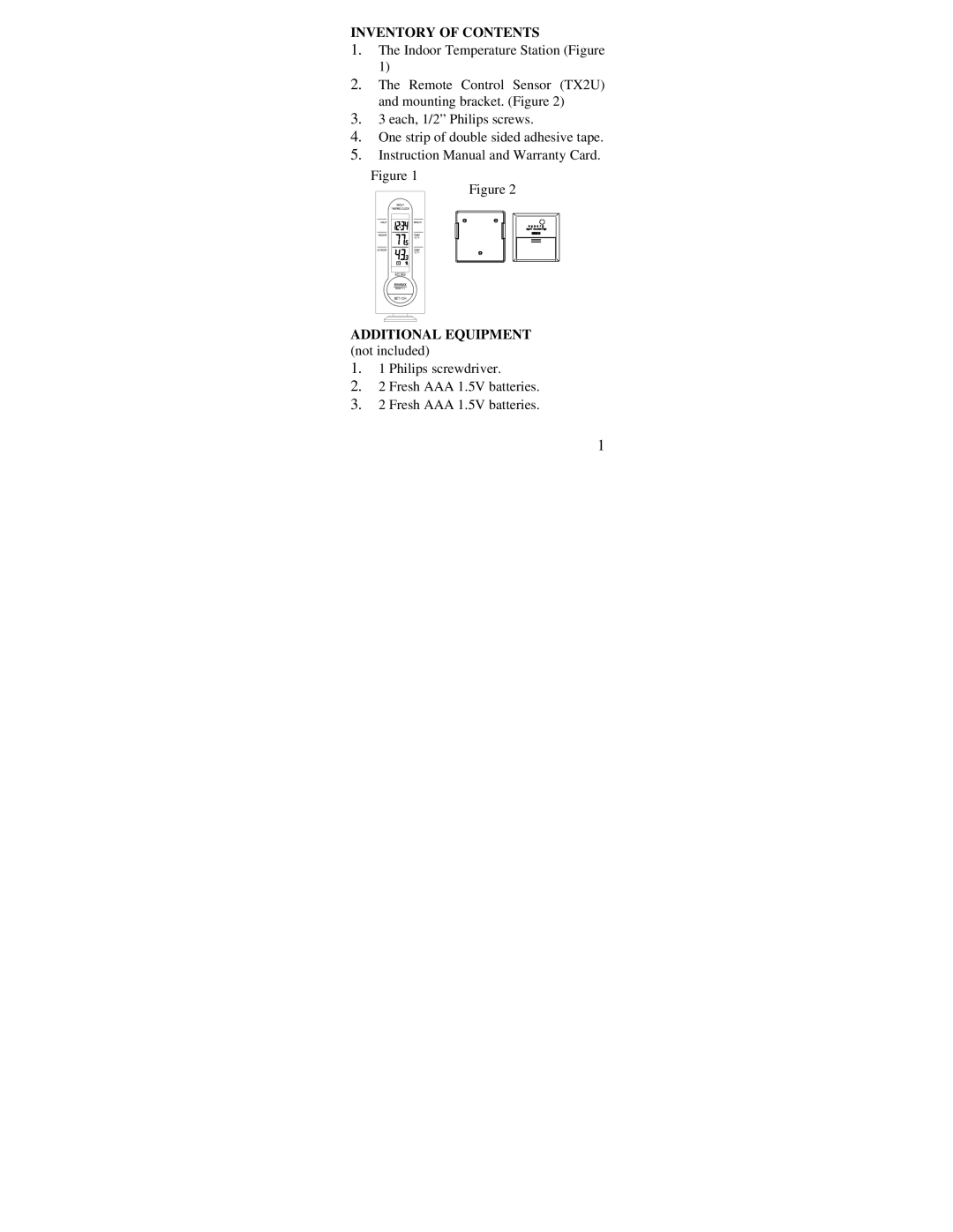 La Crosse Technology WS-7213U instruction manual Philips screwdriver Fresh AAA 1.5V batteries 