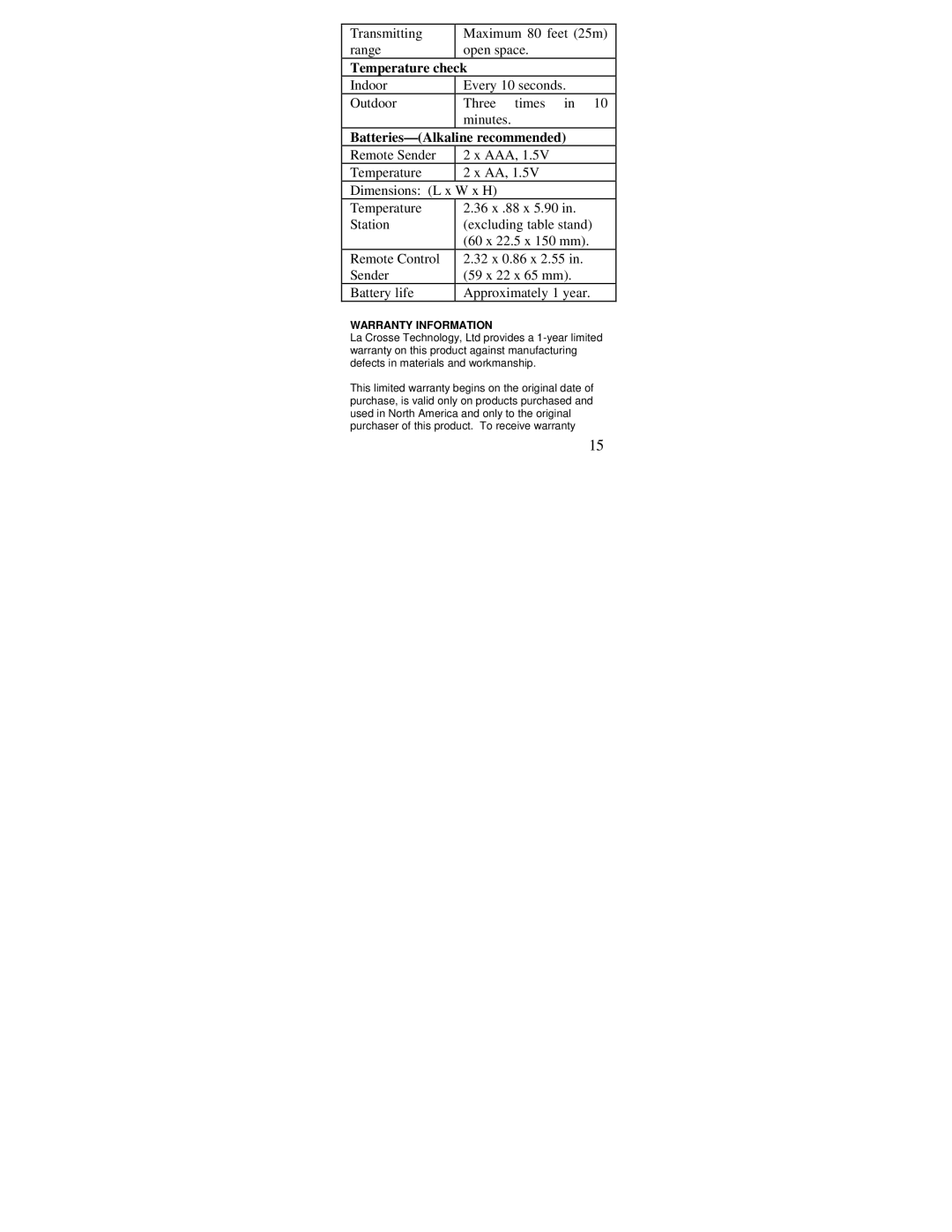 La Crosse Technology WS-7213U instruction manual Temperature check 