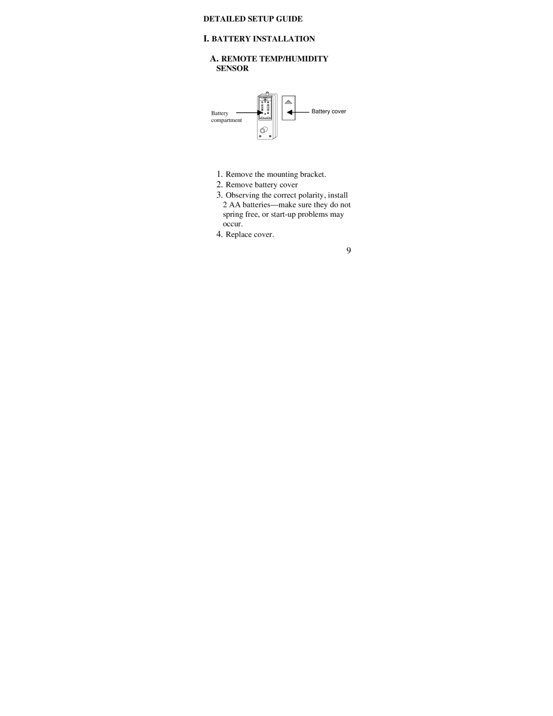 La Crosse Technology WS-7213U instruction manual Battery 