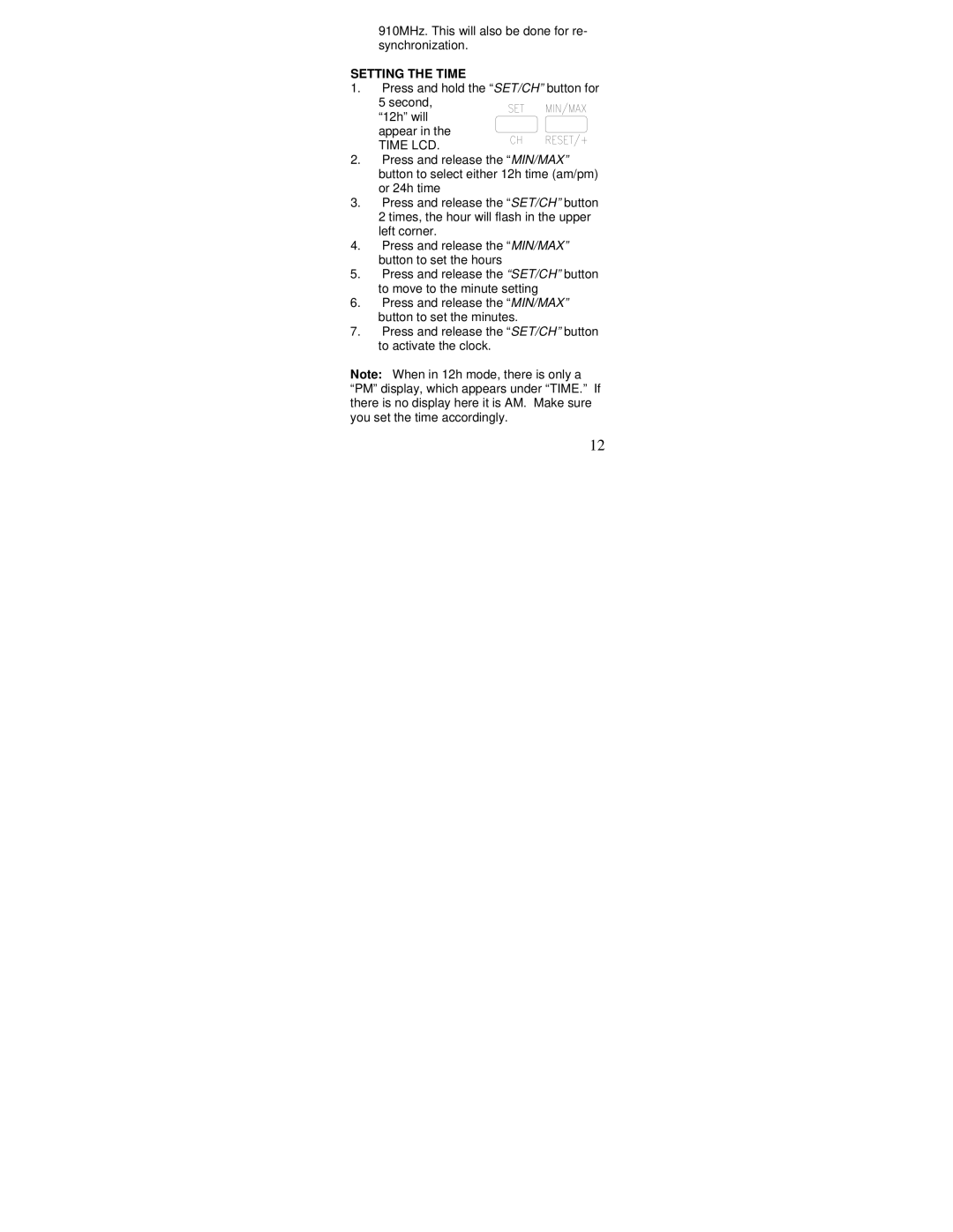 La Crosse Technology WS-7394U-IT instruction manual Setting the Time 