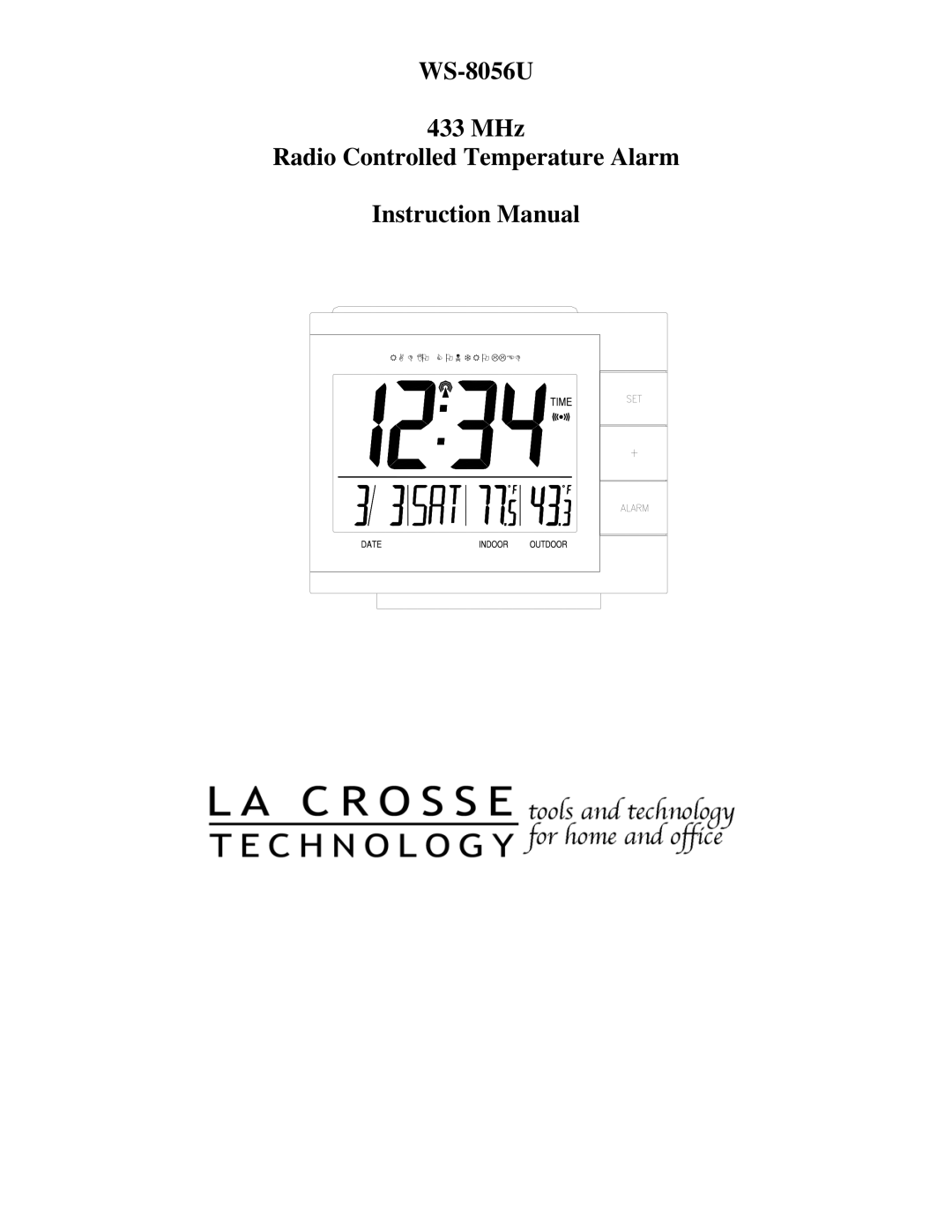 La Crosse Technology instruction manual WS-8056U 433 MHz Radio Controlled Temperature Alarm 