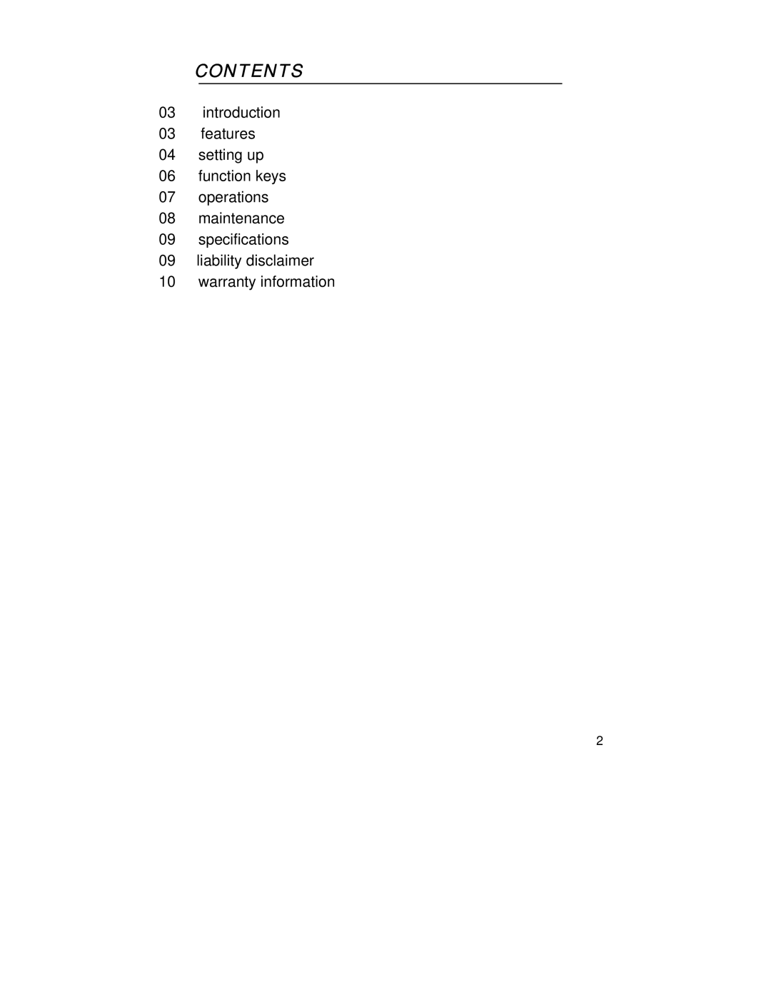 La Crosse Technology WS-9004U instruction manual Contents 