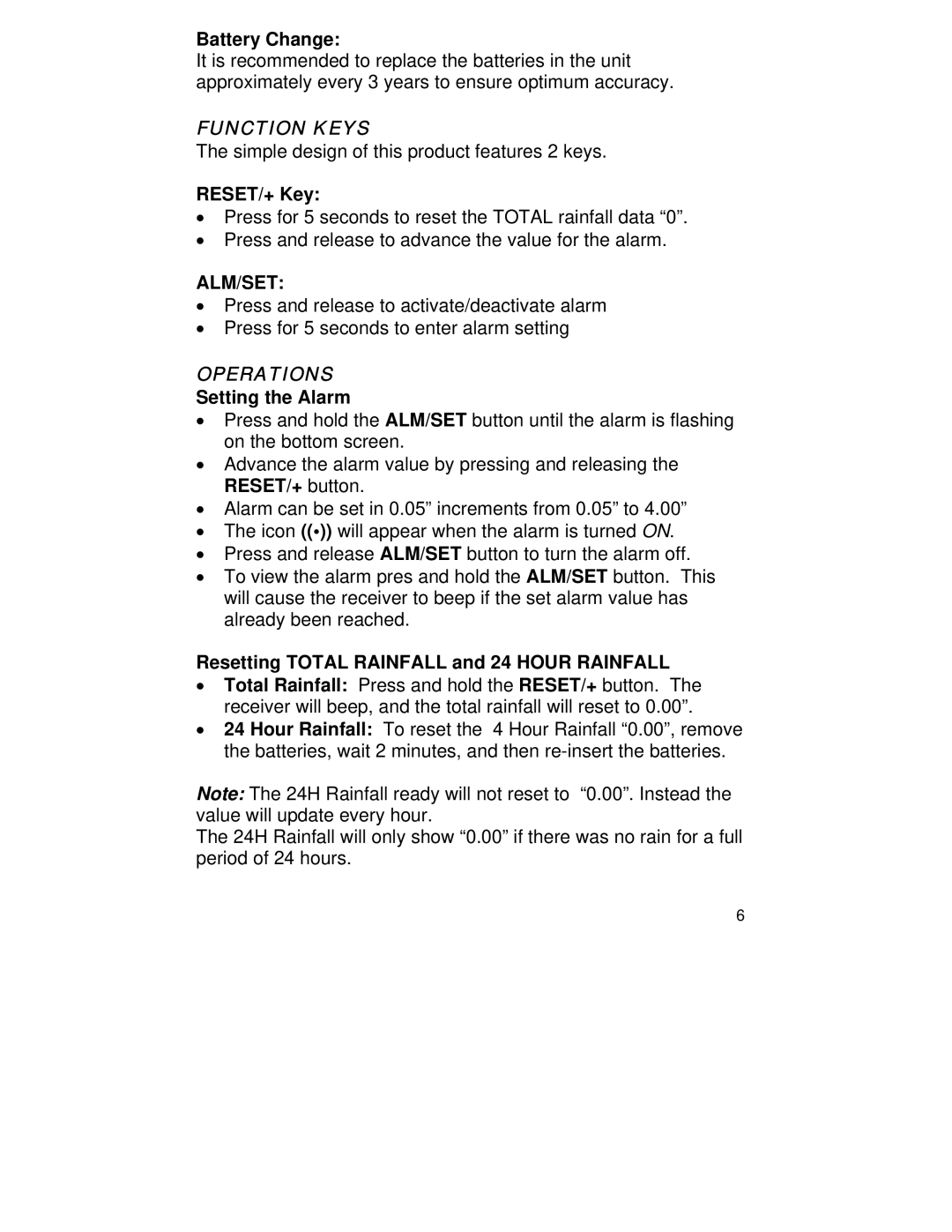 La Crosse Technology WS-9004U instruction manual Function Keys, Operations 