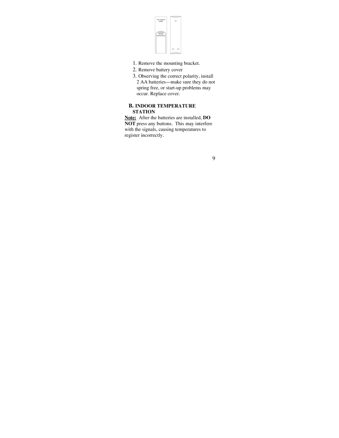 La Crosse Technology WS-9014U instruction manual Indoor Temperature Station 