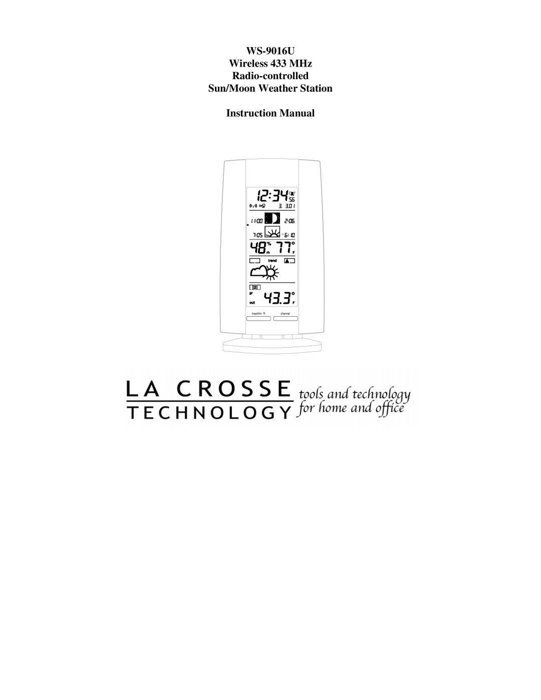 La Crosse Technology WS-9016U instruction manual 