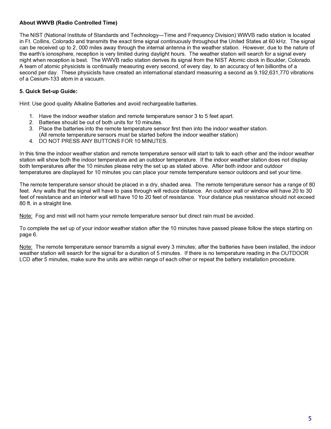 La Crosse Technology WS-9018U instruction manual About Wwvb Radio Controlled Time, Quick Set-up Guide 