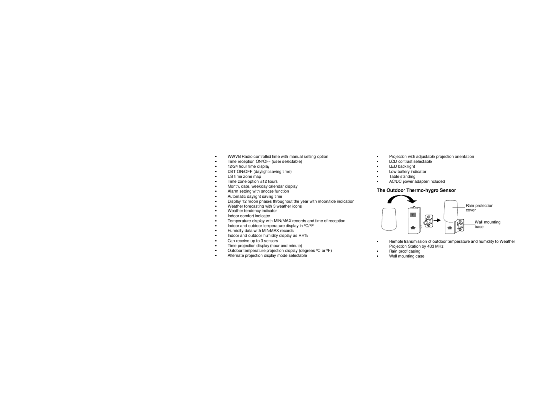 La Crosse Technology WS-9025U instruction manual Outdoor Thermo-hygro Sensor 