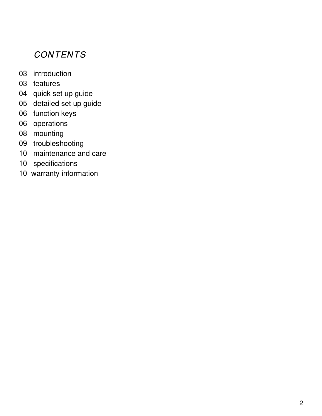 La Crosse Technology WS-9029U instruction manual Contents 