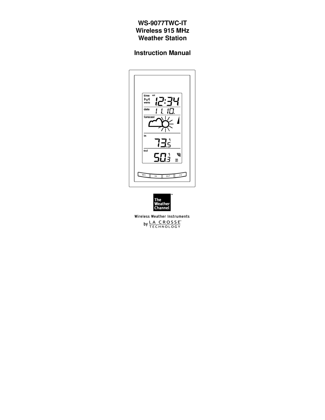 La Crosse Technology WS-9077TWC-IT instruction manual 