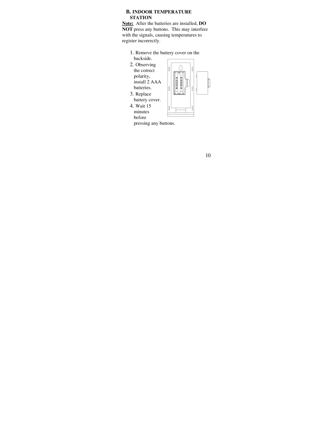 La Crosse Technology WS-9117U instruction manual Indoor Temperature Station 