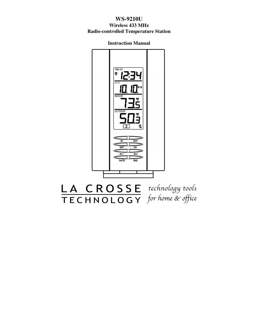 La Crosse Technology WS-9210U instruction manual 