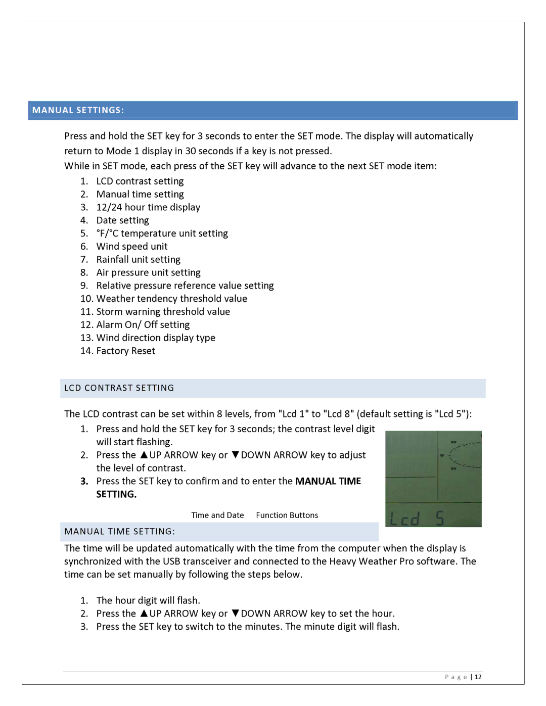 La Crosse Technology WS2813UIT manual Setting 