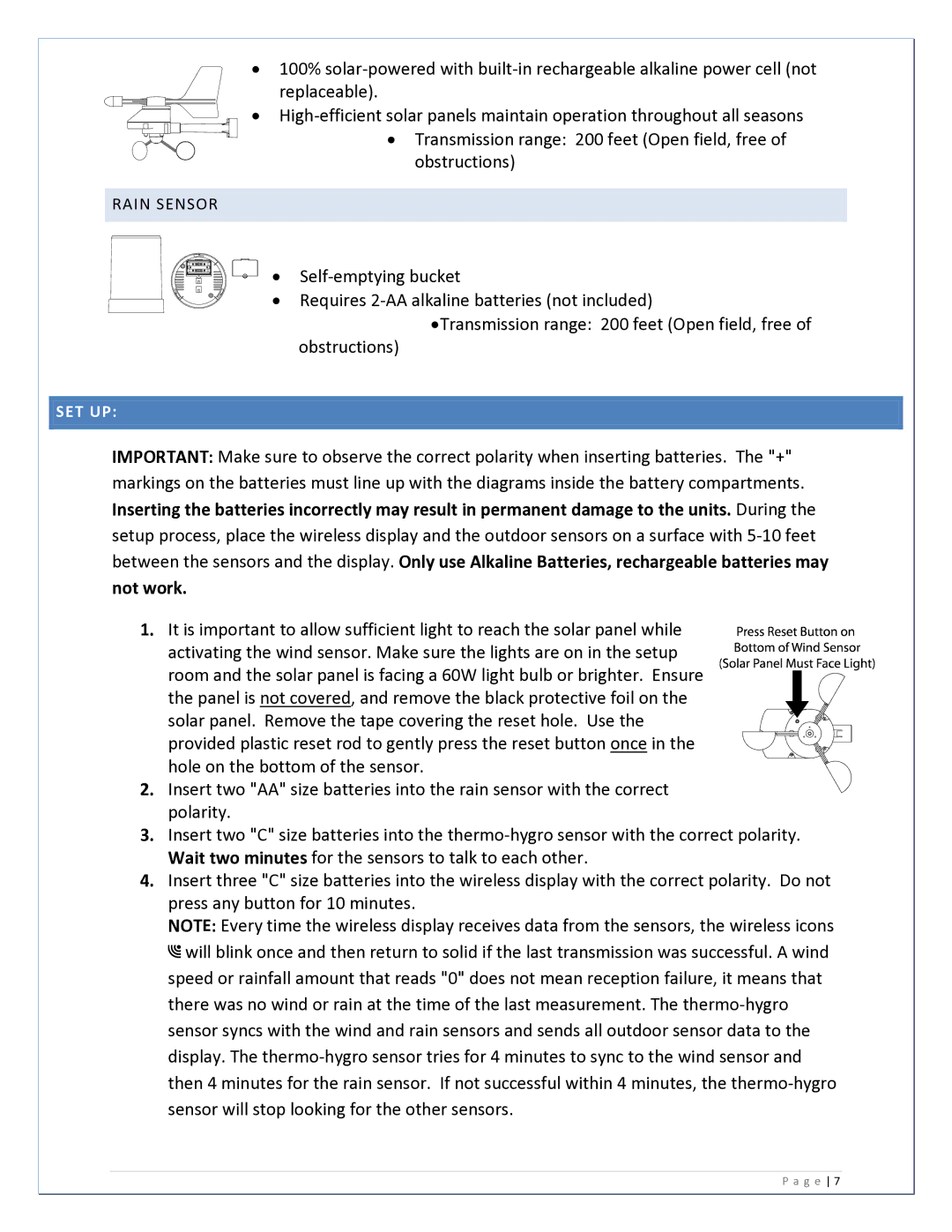 La Crosse Technology WS2813UIT manual Set Up 