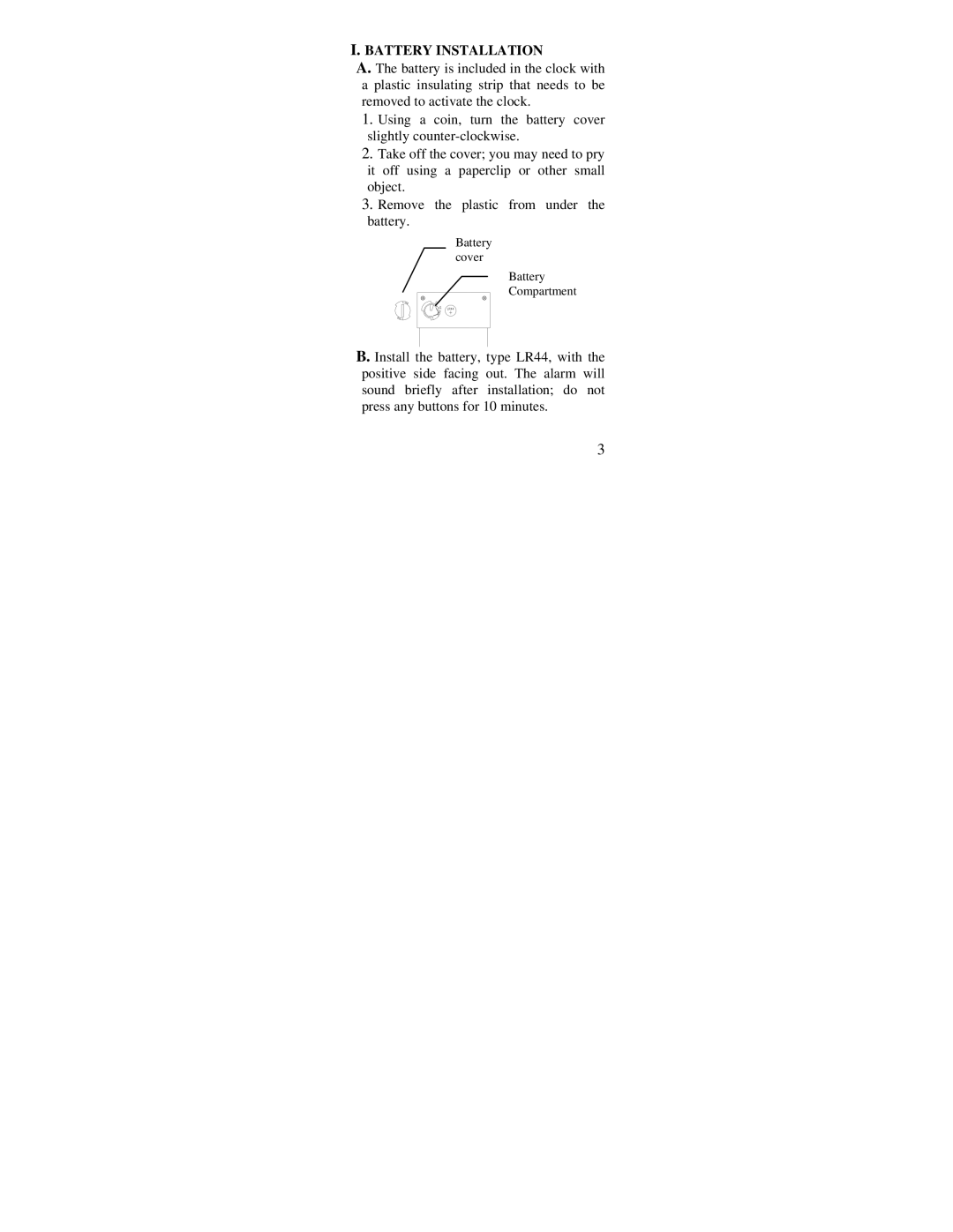 La Crosse Technology WT-2160 instruction manual Battery Installation 