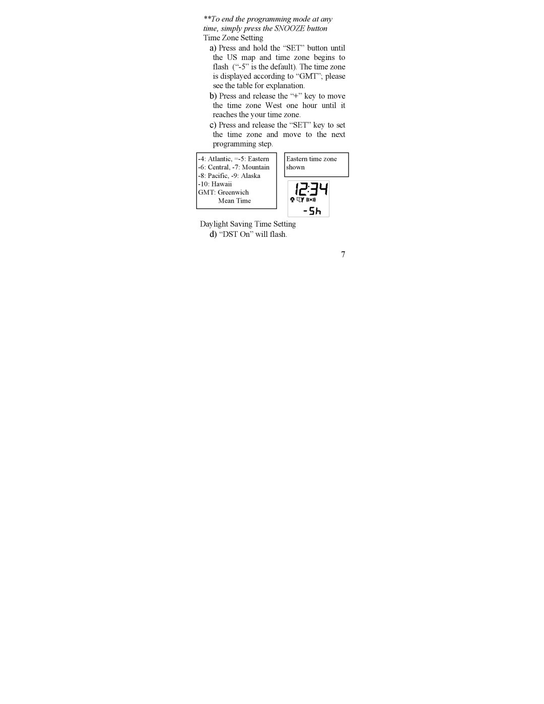 La Crosse Technology WT-2165 instruction manual Daylight Saving Time Setting DST On will flash 