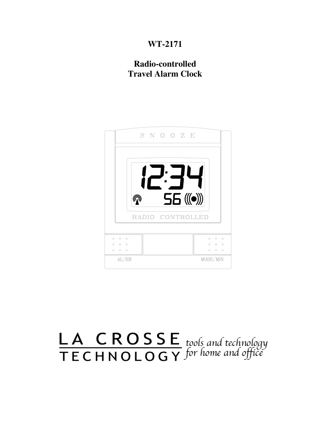 La Crosse Technology manual WT-2171 Radio-controlled Travel Alarm Clock 