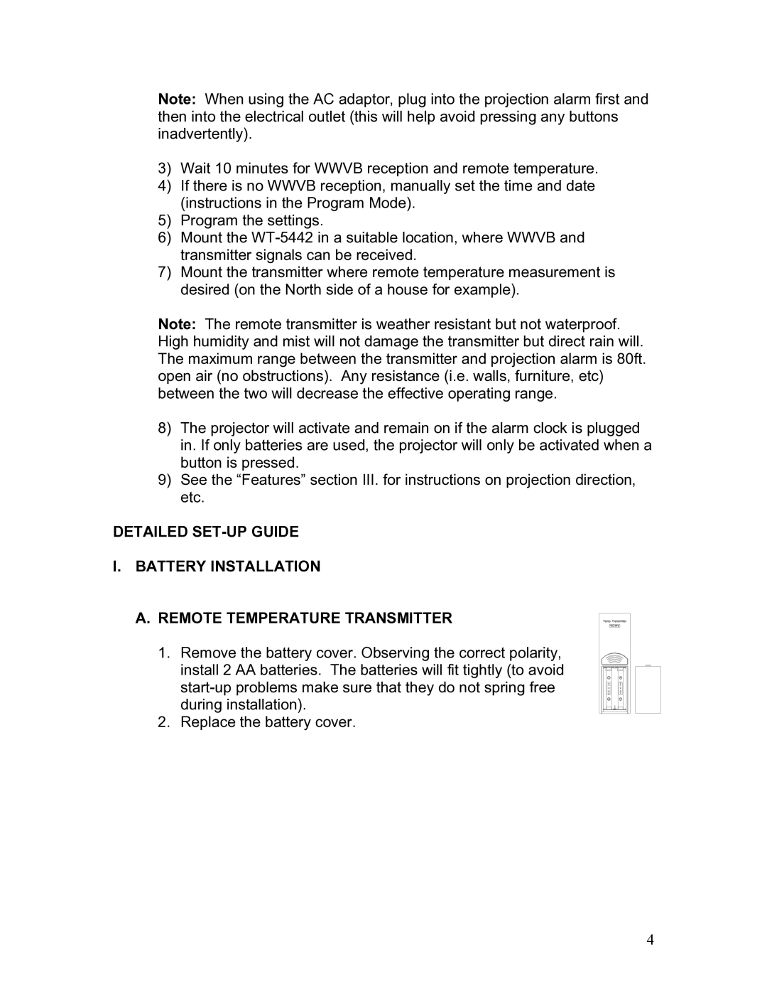 La Crosse Technology WT-5442 instruction manual 