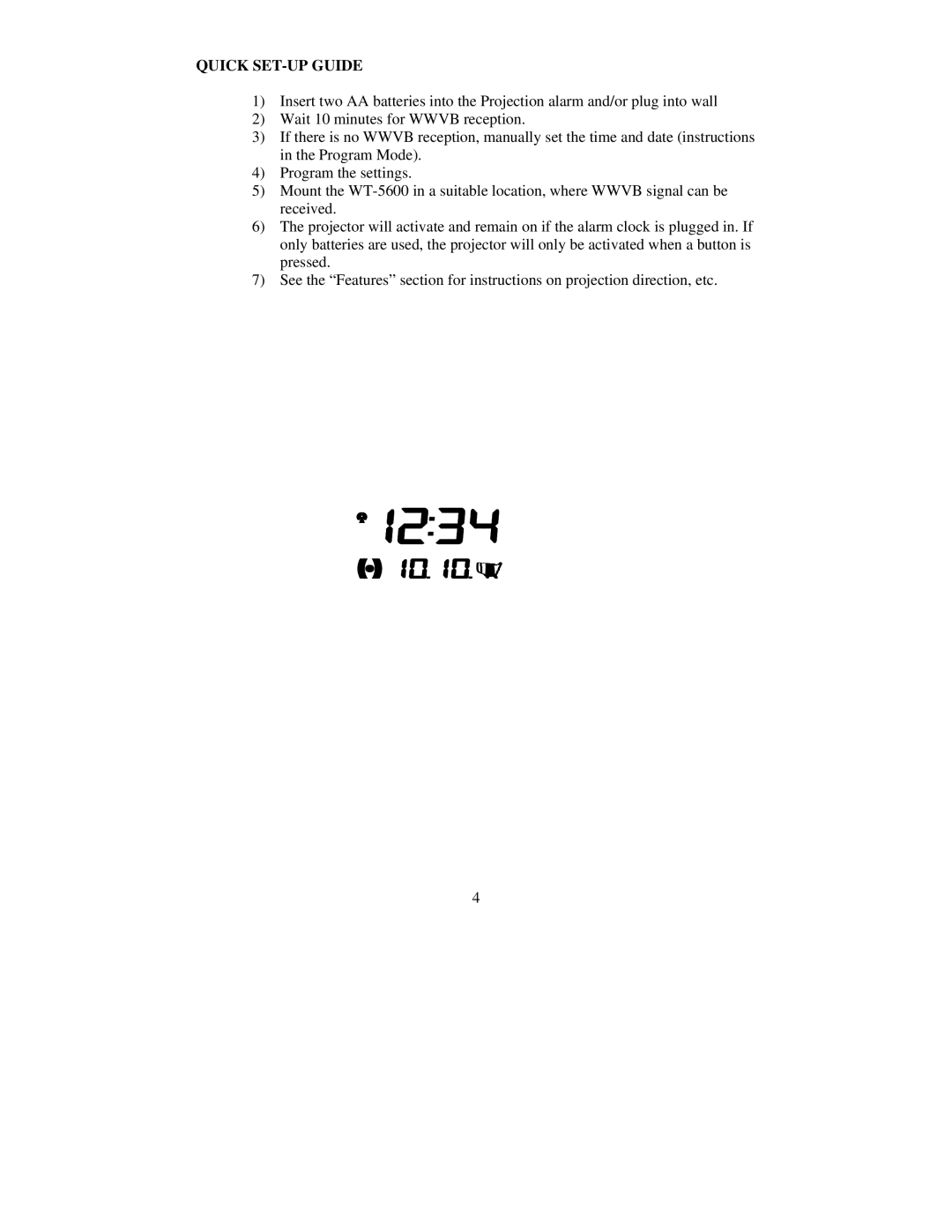 La Crosse Technology WT-5600 instruction manual Quick SET-UP Guide 